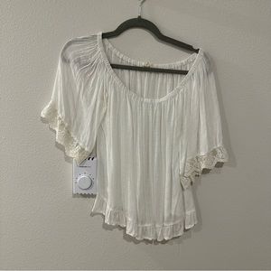Lace White Off Shoulder Top